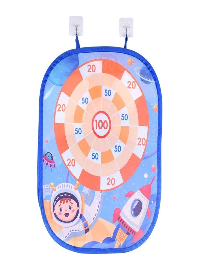 بيبي جو مجموعة ألعاب BabyGo 2 في 1 للأطفال بتصميم فضائي، لوحة رمي السهام ولعبة رمي السهام | لعبة تصويب داخلية وخارجية للأولاد والبنات | 6 كرات لاصقة، 6 سهام، 6 أكياس فاصولياء، لوحة قابلة للطي وحقيبة حمل | لعبة تعليمية ممتعة للأطفال من عمر 3 سنوات فما فوق - Image 5